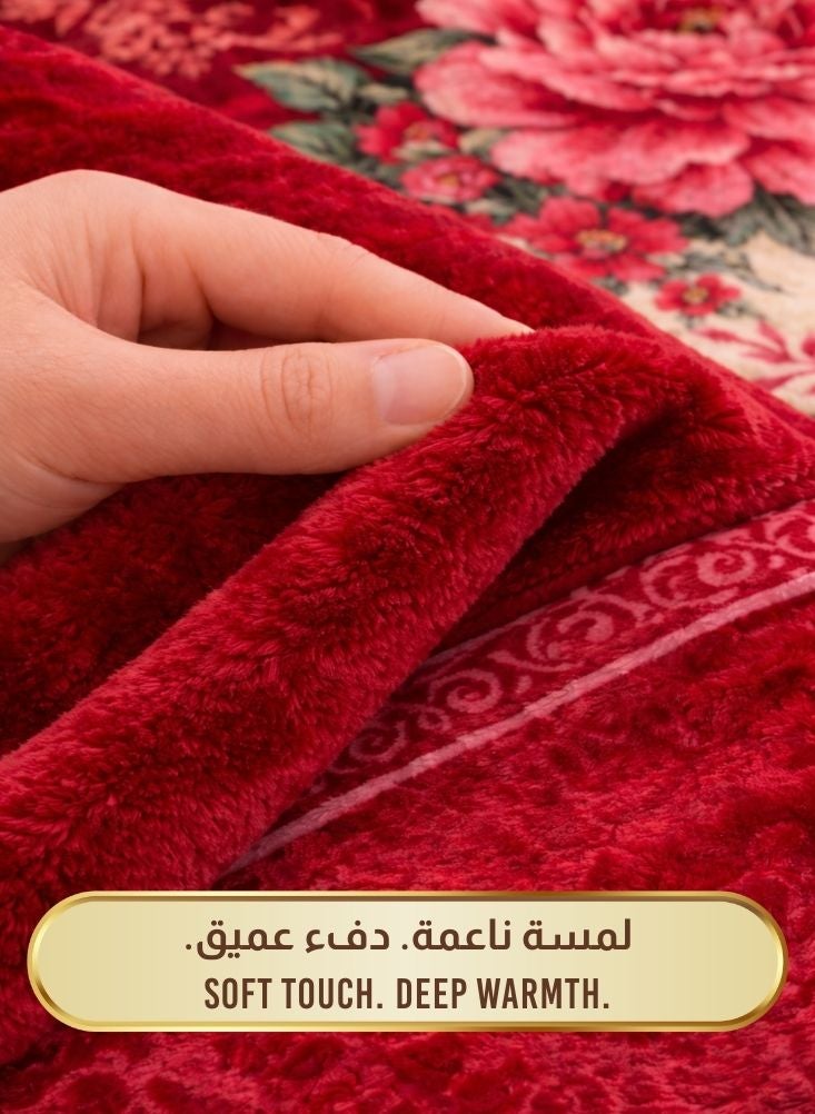 Kori 6kg Super Soft Floral Mink Blanket – Luxury Heavy Winter Blanket with Rose Pattern - Image 4